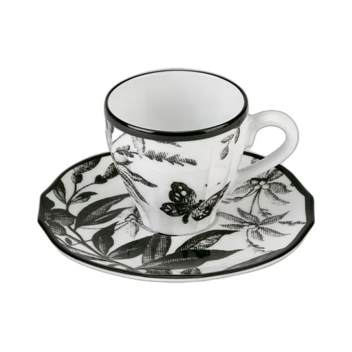 Herbarium coffee cup and saucer, set of two