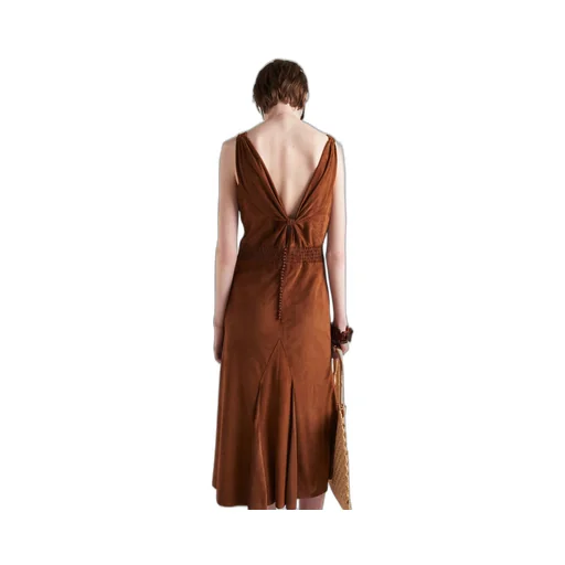 Sleeveless suede dress