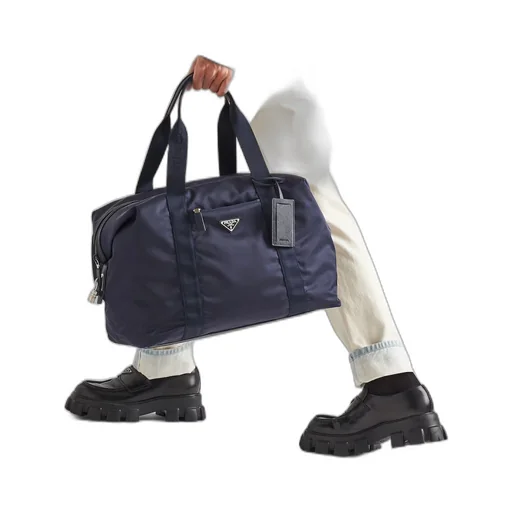 Re-Nylon and Saffiano leather duffle bag