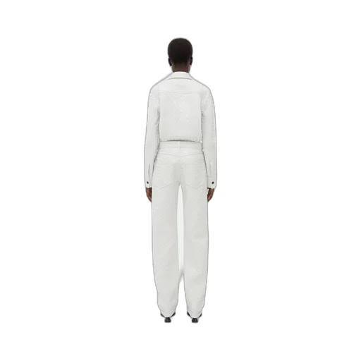 Intrecciato Leather Straight Leg Trousers
