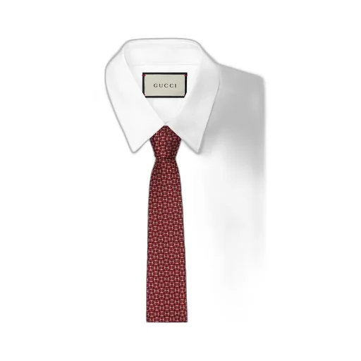 Horsebit silk jacquard tie