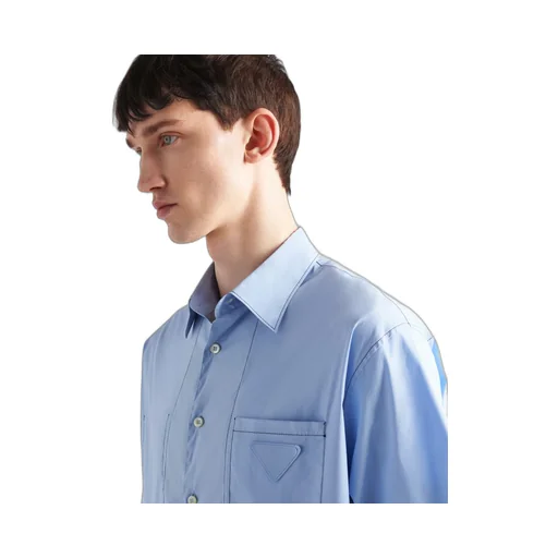Short-sleeved stretch cotton shirt