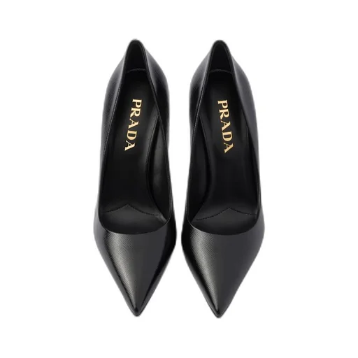 Patent Saffiano leather pumps