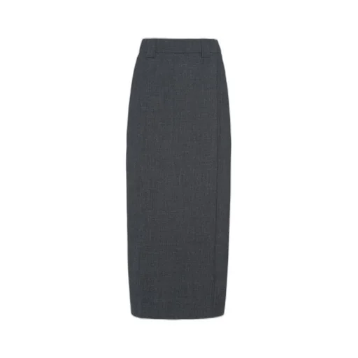 Wool midi-skirt