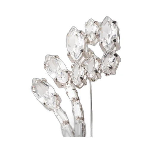 Metal brooch with crystals