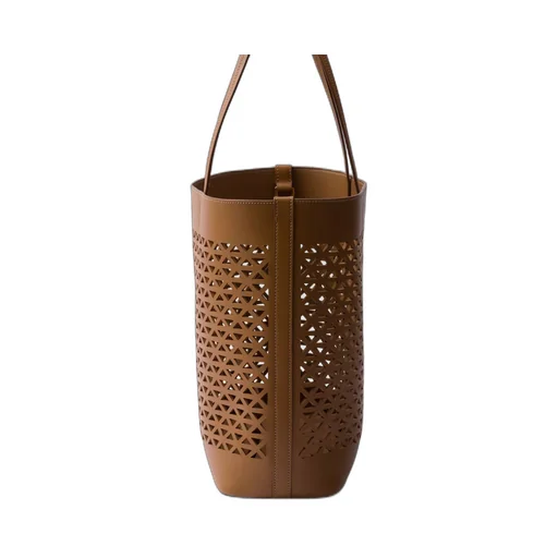 Large perforated leather tote bag