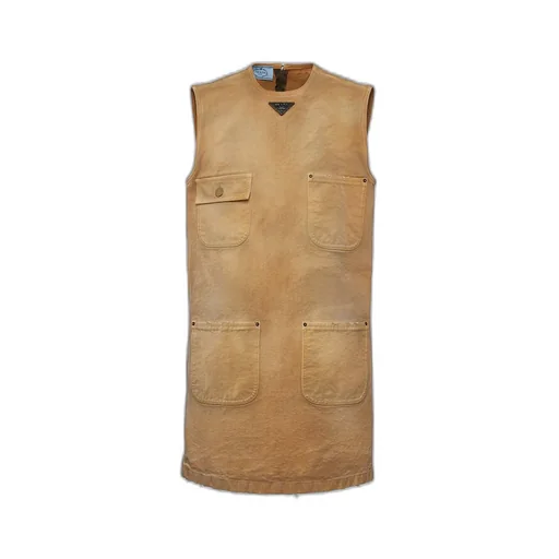 Sleeveless canvas mini-dress