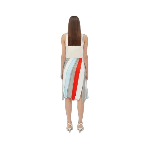 Fluid Viscose Stripe Skirt