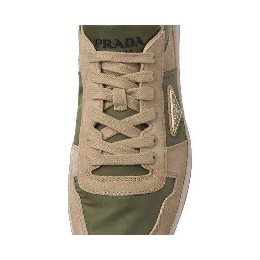 Downtown delavé suede and Re-Nylon sneakers