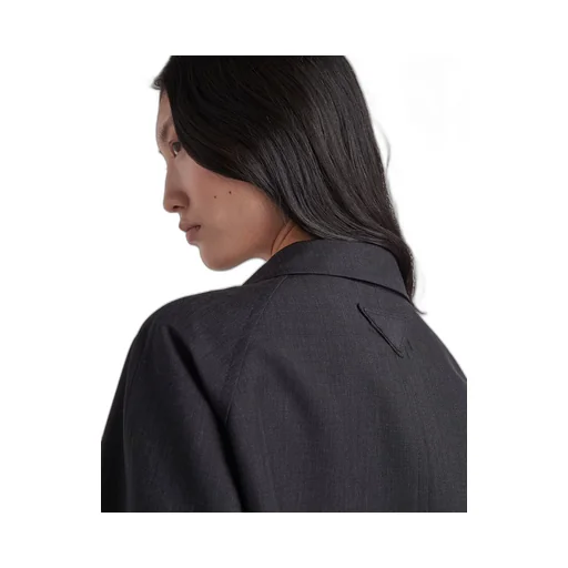 Single-breasted kid mohair coat