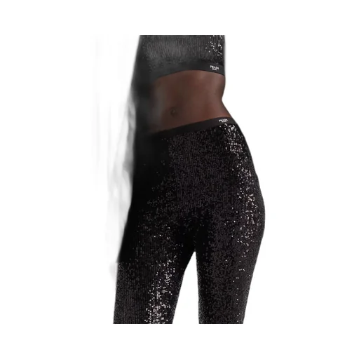 Sequined stretch pants