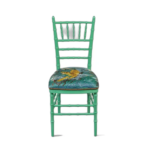 Chiavari chair with tiger jacquard