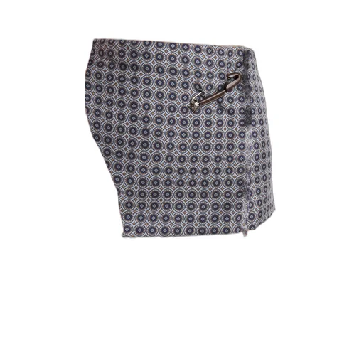 Printed silk twill miniskirt