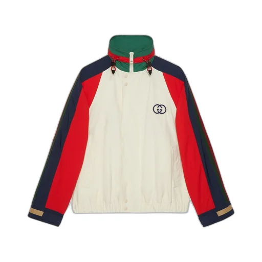Cotton nylon jacket with patch