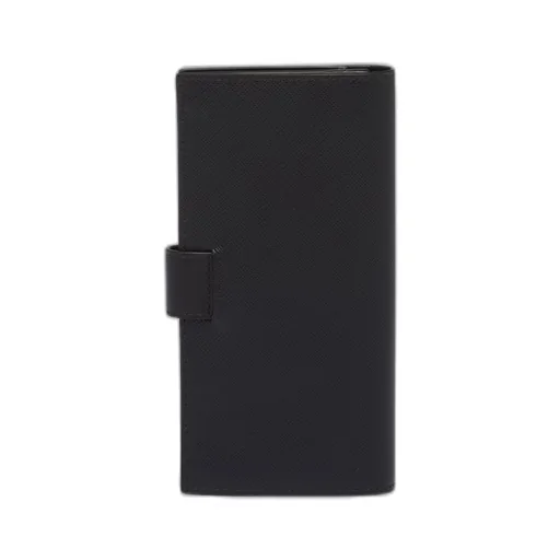 Large Saffiano and smooth leather wallet
