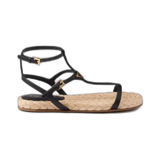 Flat nappa leather sandals