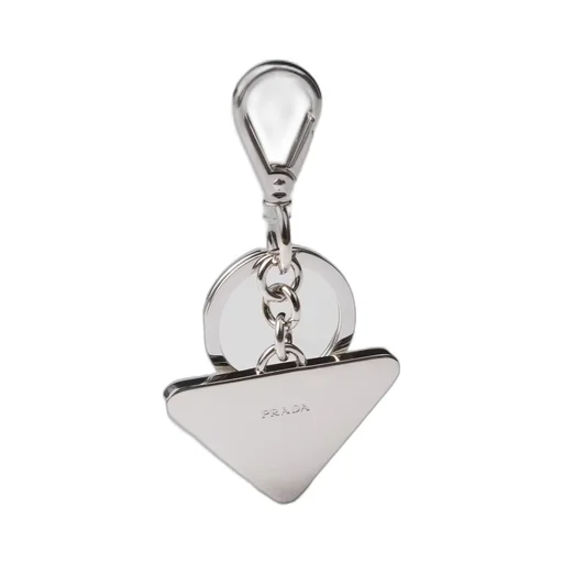 Saffiano Leather and Metal Keychain