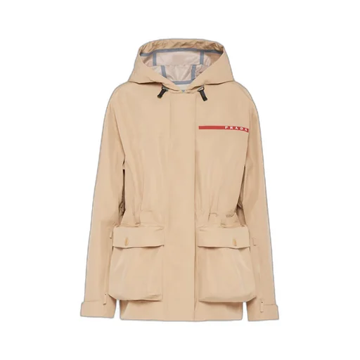Technical fabric rain jacket