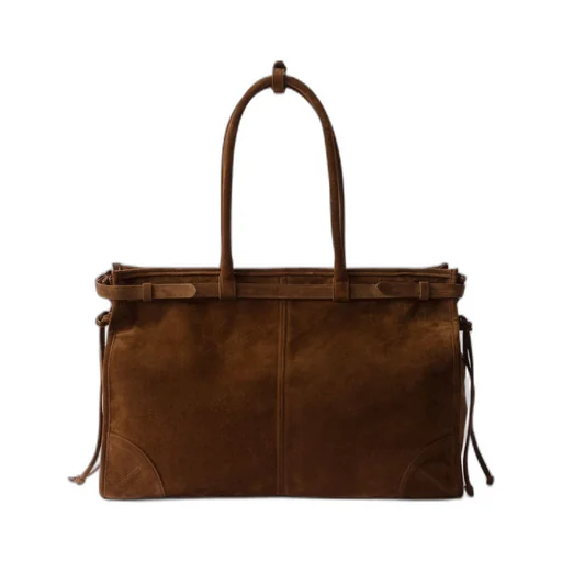 Large suede handbag