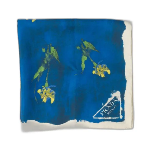 Printed silk twill scarf