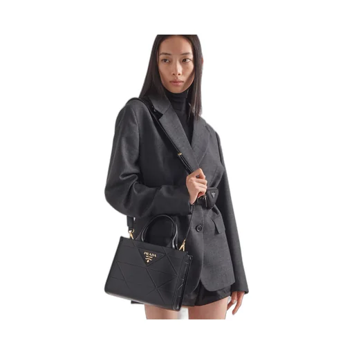 Mini Prada Symbole leather bag with stitching