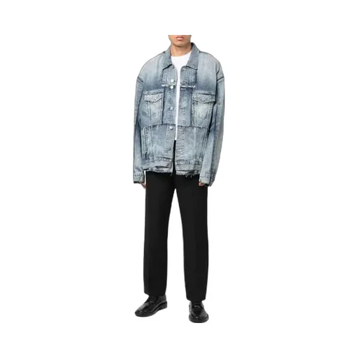 Oversized Cut-Up Ring Denim Jacket