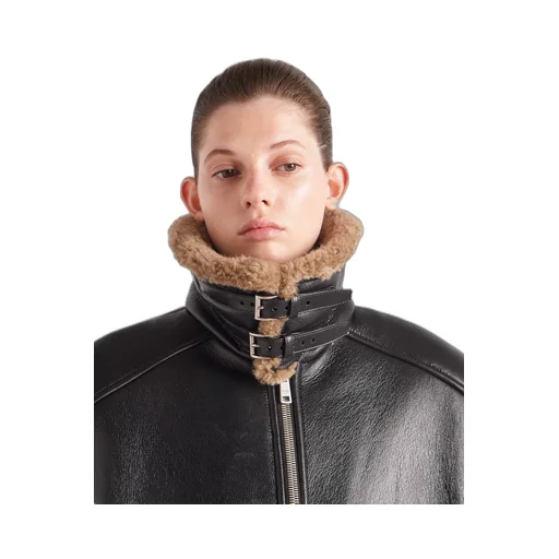 Oversized shearling jacket
