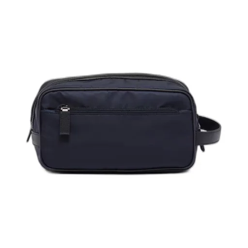 Re-Nylon and Saffiano leather travel pouch