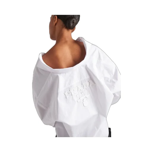 Embroidered poplin shirt
