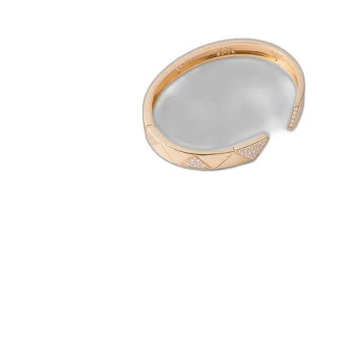 Eternal Gold bangle bracelet in yellow gold with pavé diamonds