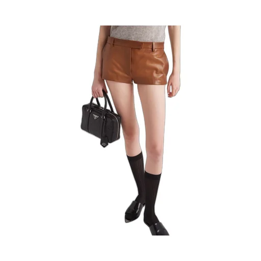 Nappa leather shorts