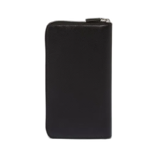 Saffiano leather zip around wallet