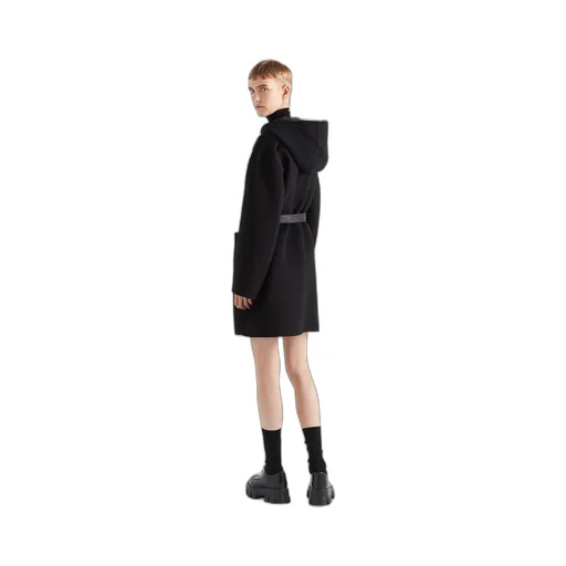 Single-breasted double wool coat