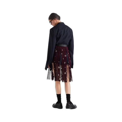 Single-breasted pinstripe wool jacket