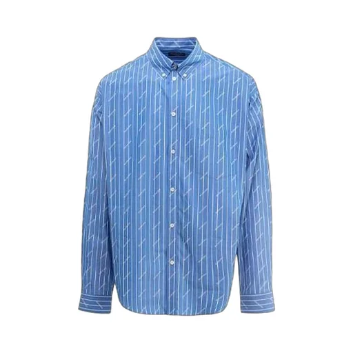 Allover Logo Pinstripe Long Sleeve Shirt