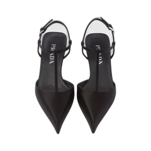 Satin slingback pumps