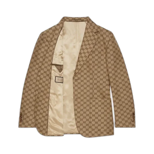 GG linen blend canvas formal jacket