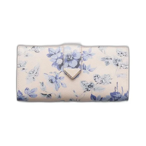 Large printed Saffiano leather wallet