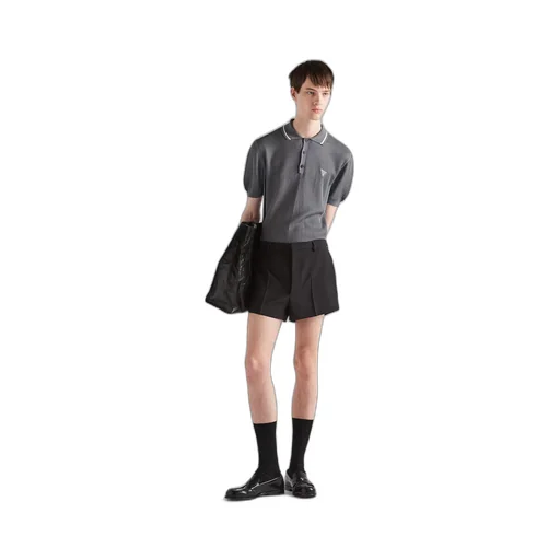 Silk and cotton polo shirt