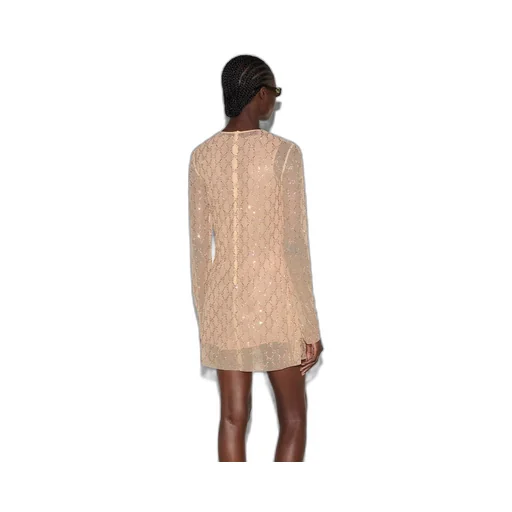 Crystal GG nylon tulle dress