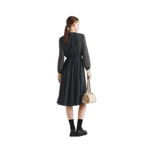 Polka-dot georgette dress