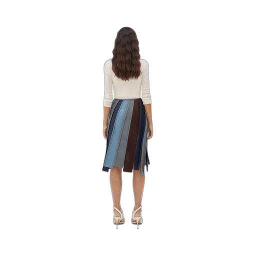 Striped Leather Skirt