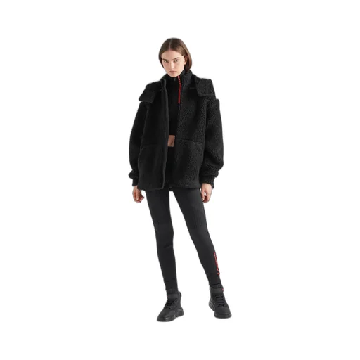 Double fleece and recycled technical fabric jacket