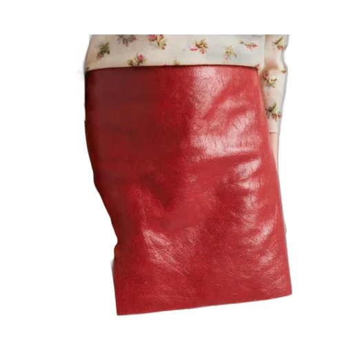Craquelé leather miniskirt