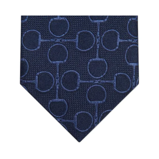 Horsebit silk jacquard tie