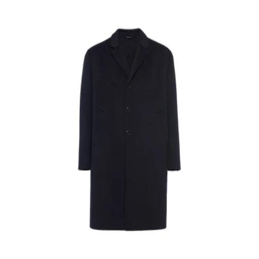 Single-breasted wool blend coat