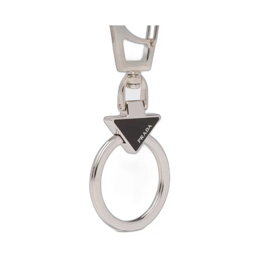Enameled metal triangle logo keychain