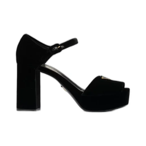 Velvet platform sandals