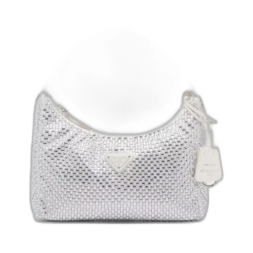 Satin mini-bag with crystals