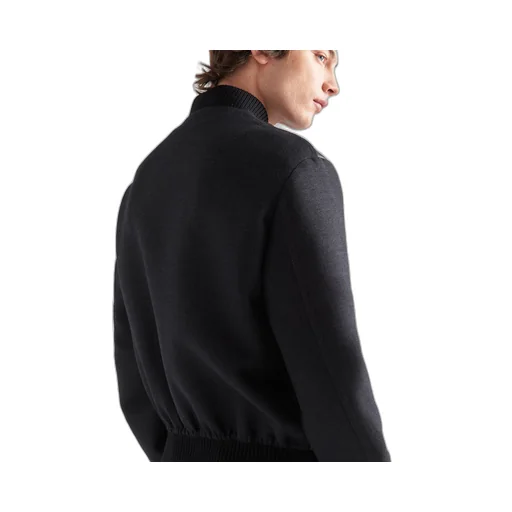 Wool and leather blouson